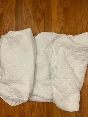 White Quilted Mattress  Crib Pad Protector - Soft Hypoallergenic 3 pack